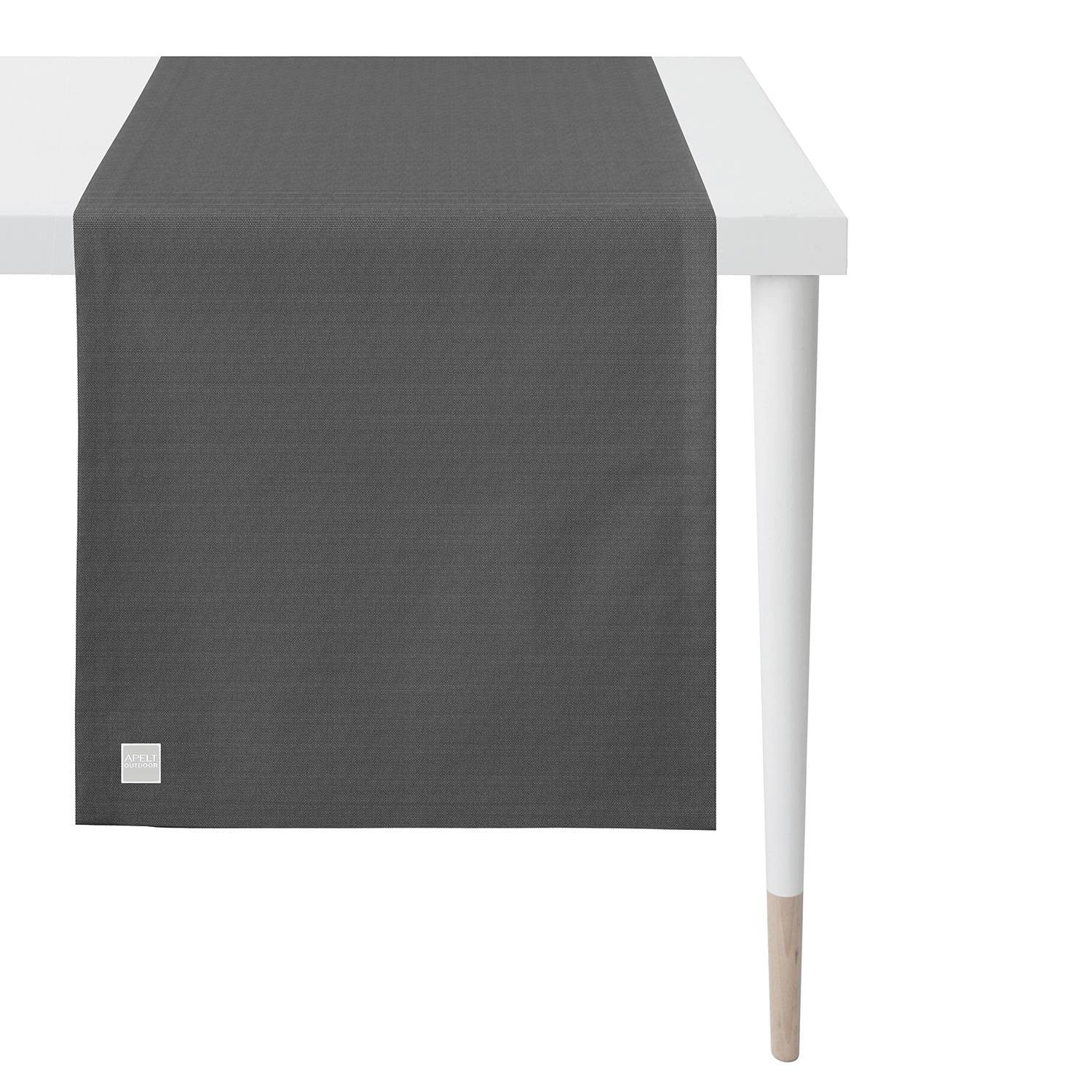 home24 Tafelloper Gundaroo zwart/donkergrijs, Breedte: 46 cm, Lengte: 140 cm, geweven stof