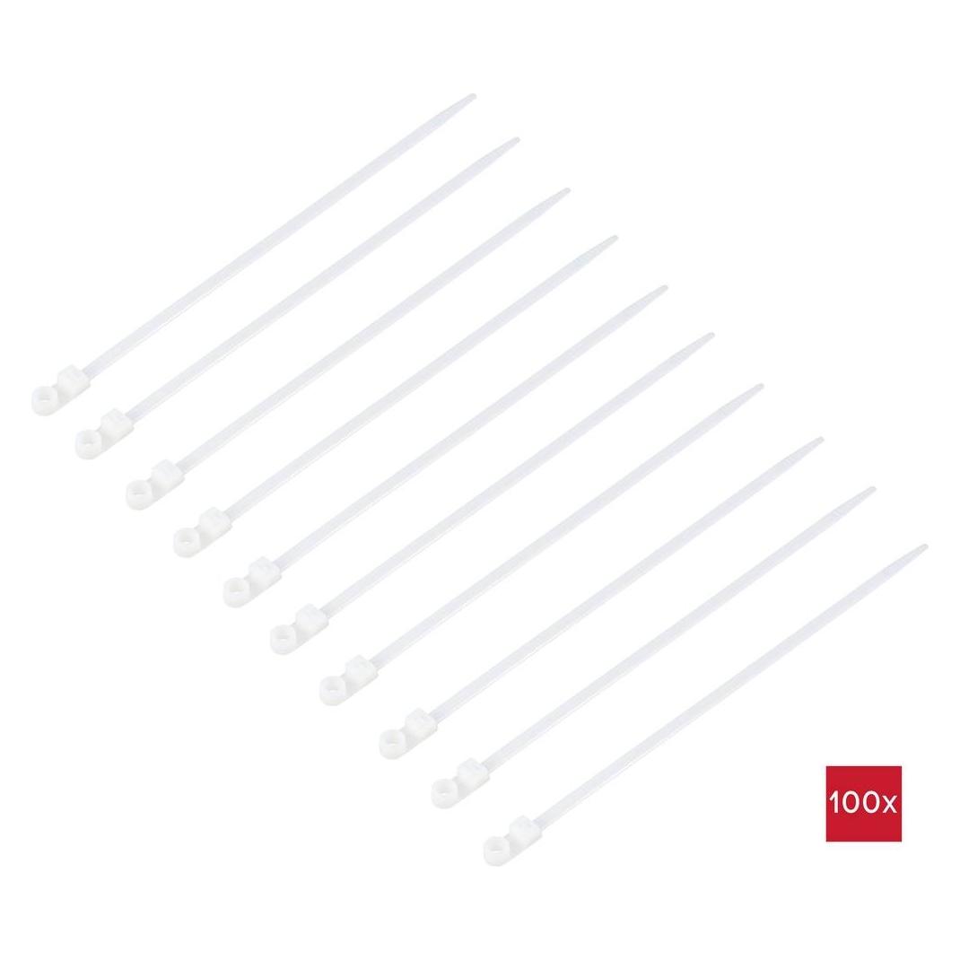 Tru Components TC-12814204 Kabelbinder 200 mm 4.8 mm Natur mit Schraubsockel 10 (200 mm, 100 Stk.) (TC-12814204)