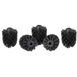 Relaxdays WC Bürstenkopf 5er Set, lose Toilettenbürsten mit Gewinde 12 mm, Ersatzbürstenkopf Durchmesser 8 cm, schwarz