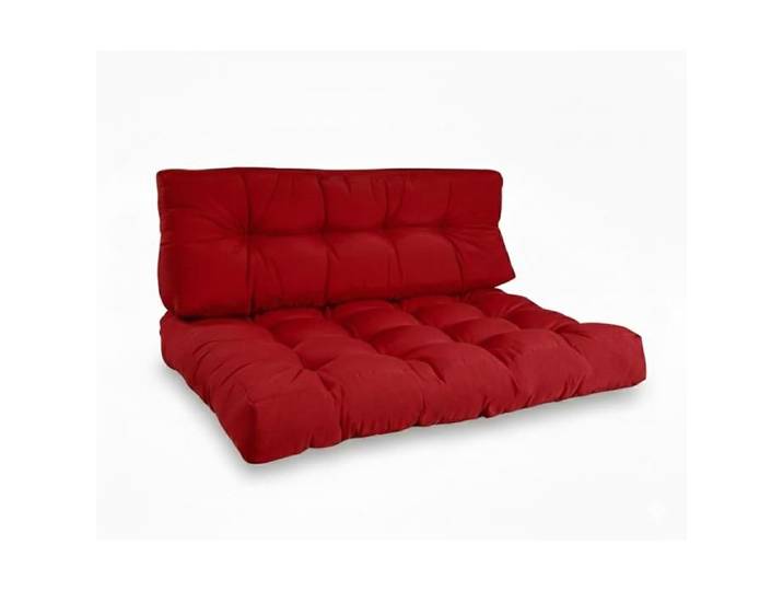 Coussin pour palette Outdoor 1x coussin d'assise & 1x coussin de dossier rouge