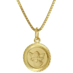 trendor 41282 Schutzengel Anhänger Gold 333 mit vergoldeter Silber-Halskette, 40 cm