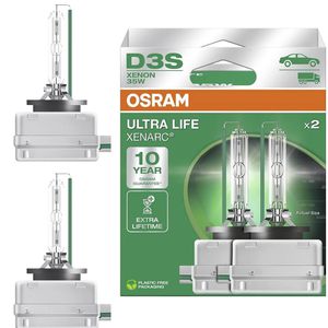 OSRAM Auto-Lampe Xenarc Ultra Life, 4300 Kelvin, D3S, 42 V / 35 Watt, Scheinwerferlampe, Xenon, 2 Stück