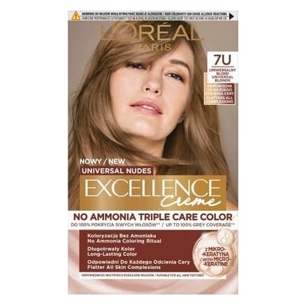 L'Oréal Paris L'OREAL Excellence Creme Universal Nudes farba do w os w uniwersalny blond 7U (7U, Universal Blond, Uniwersalny Blond) (3600523998500)