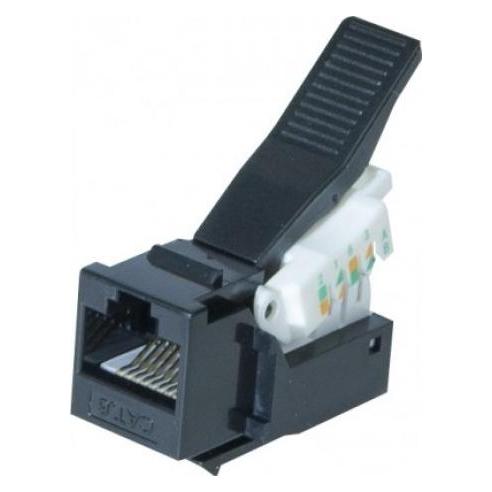 Exertis Connect Anschlussbuchse RJ45, Cat. 6, UTP, Keystone, schwarz Zum Einbau in Modulträger, Datendosen oder Aufp (Keystone Modul) (272870)