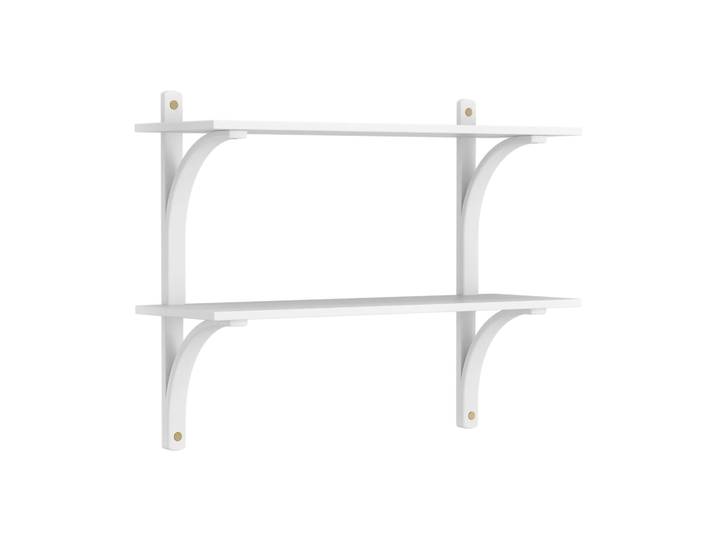 Swedese Levi étagère Frêne blanc-laiton, 2 étagères, 90 cm