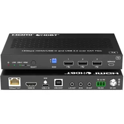 Vivolink 4K Extender HDMI and USB-C to (USB-A, USB-C), Dockingstation + USB Hub, Schwarz