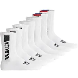FC BARCELONA FC Barcelona Unisex Socken, 7er Pack - Tennis Socks, Schriftzug-Logo, Baumwollmischung, einfarbig, Größe 43-46 in Weiß Weiß
