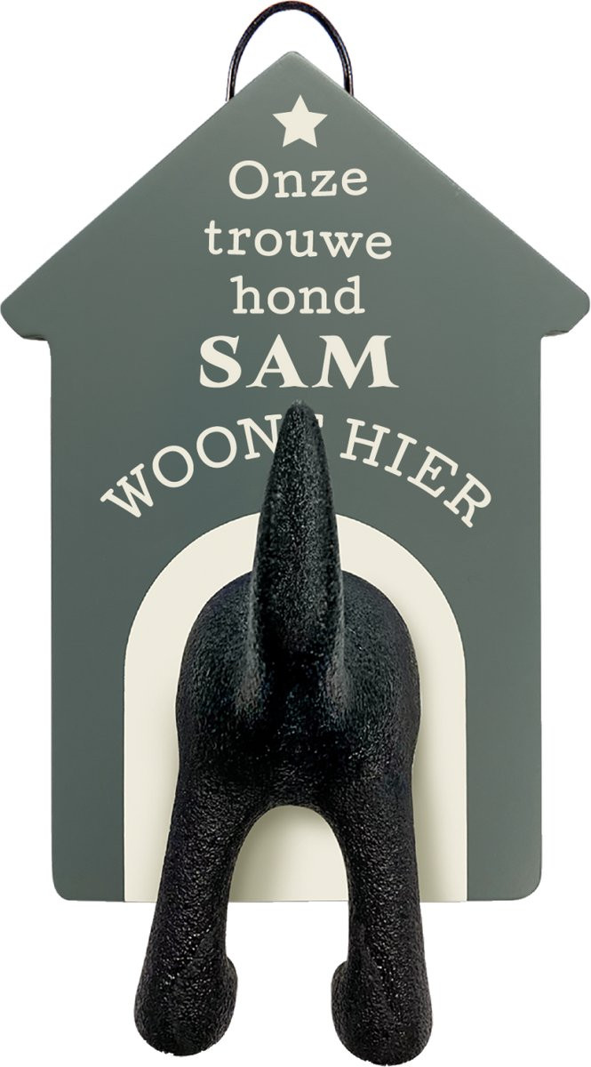 History & Heraldry Riemen kapstok Onze trouwe hond Sam woont hier