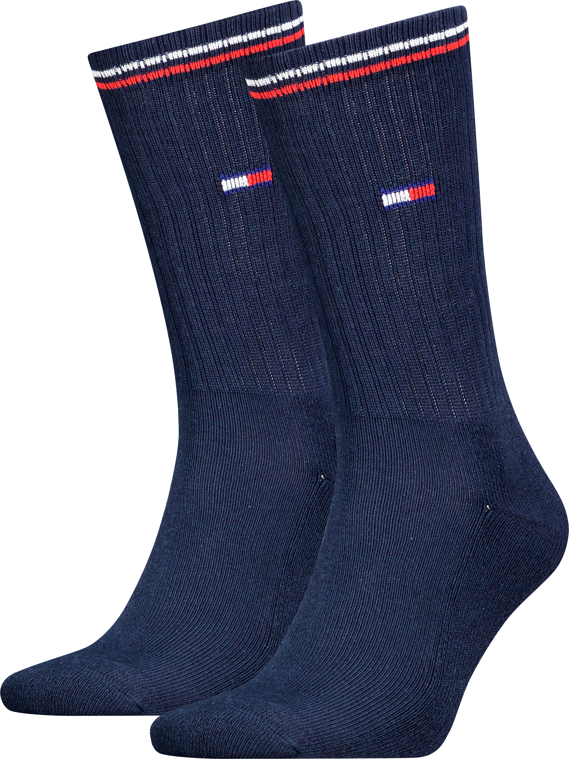 Tommy Hilfiger "TH UNI TJ SOCK 2P ICONIC" 2 Paar, Verstärkte Ferse und Spitze für zusätzliche Strapazierfähigkeit schwarz navy 39-42, Sockengrösse