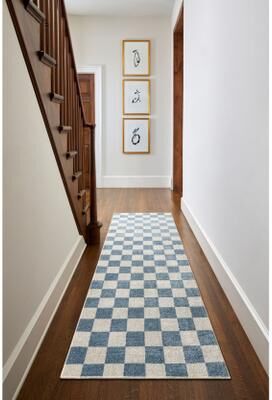 Livabliss Lillian Machine Washable Checkered Area Rug