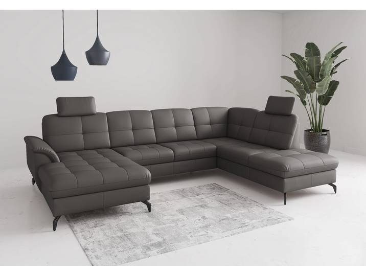 Wohnlandschaft SIT & MORE Zora , grau (mocca), T:212cm, Sofas, Wohnlandschaft