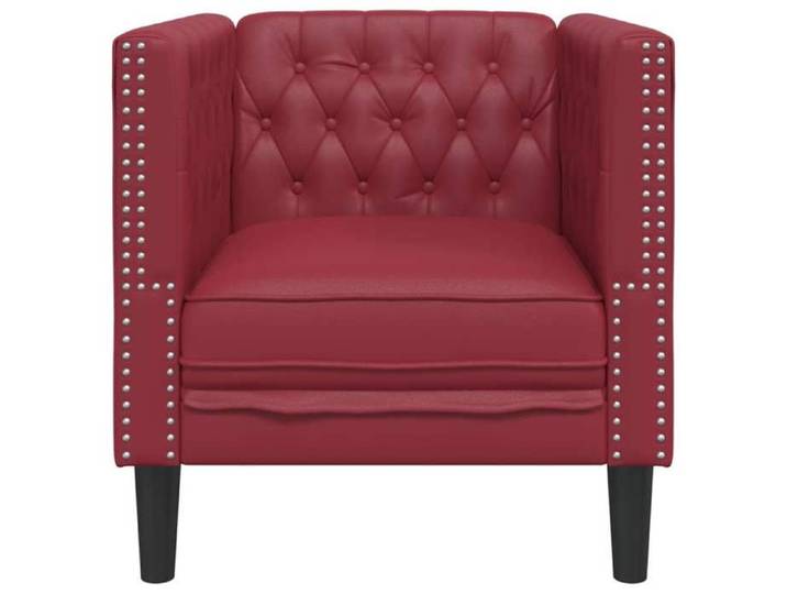 Magnifique Fauteuil Chesterfield rouge bordeaux similicuir - design polyvalent - pour maison - Rouge 16.7 kg 2026_605253