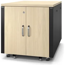 APC Netzwerkschrank NetShelter CX AR4012A Soundproof 12HE (12 HE, 19 Zoll Rack), Serverschrank, Braun, Grau