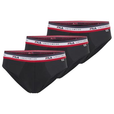 Slip FILA "MAN BRIEF", Herren, Gr. L, schwarz, Obermaterial: 95% Baumwolle, 5% Elasthan, unifarben, körpernah, Unterhosen Slip, mit feuchtigkeitsableitenden Eigenschaften