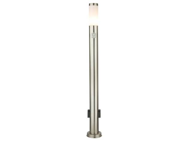 Lampadaire extérieur luminaire sur pied espace extérieur inox senseur prises de courant