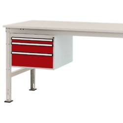 Manuflex ZB4667.3003 Gehäuse-Unterbau Mobil, Nutzhöhe 300 mm mit 3 Schubfächer. Für Tischtiefe 1200 mm