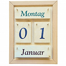 Bethel proWerk Jahreskalender Fresh - bunte Schrift - Holz - klein - 40 x 31 cm 301715