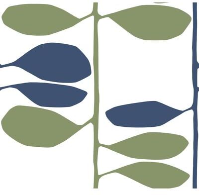 York Wallcoverings Sculpted Vines Alpine and Ultramarine Wallpaper