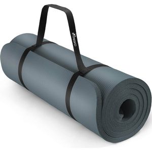 Tresko Yogamatte mit Tragegurt, petrol, 1 cm stark, rutschfester Schaumstoff, 185 x 60 cm