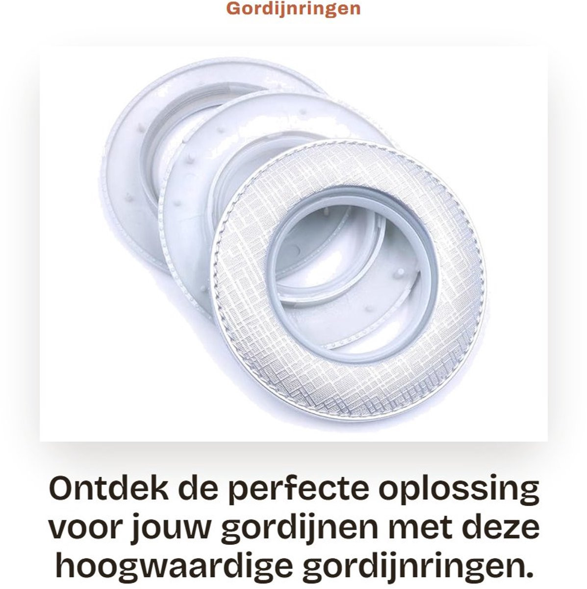 Dailygoods Gordijnringen 25 stuks - Binnendiameter: 40 mm - ABS-kunststof met geruite textuur