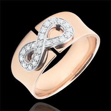 Edenly Ring Unendlichkeit - RosÃ©gold und Diamanten - 18 Karat