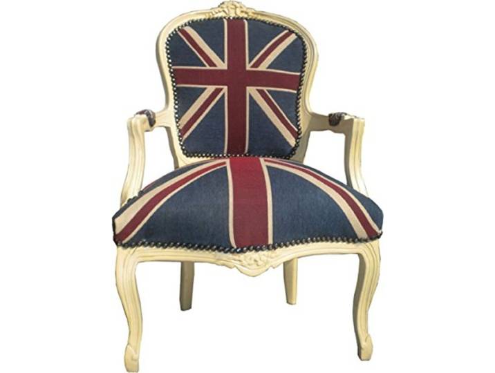 Casa Padrino Barock Salon Stuhl Union Jack Design/Creme