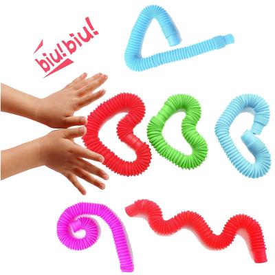 Inspire Daily Merch Rainbow Pop Tube Pack Sensory Stress Relief Toy For Kids & Adults Telescopic Fidget Tube For Learning & Relaxation 20pcs Tube Random