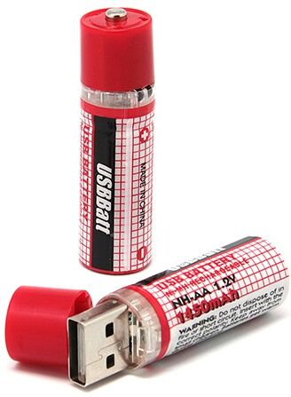 Pack 2 Pilhas Recarregáveis AA 1450mAh por USB