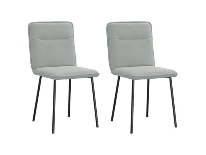 Coespram 2er Set Esszimmerstühle Samt Hellgrau Polsterstuhl Weich gepolsterte Stühle mit stabilem Metall- und Holzgestell für Esszimmer, Wohnzimmer, Schlafzimmer oder Gästezimmer.