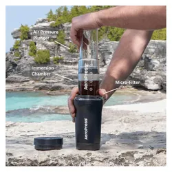 Aeropress Go Plus, Kaffeebereiter, Schwarz, Transparent