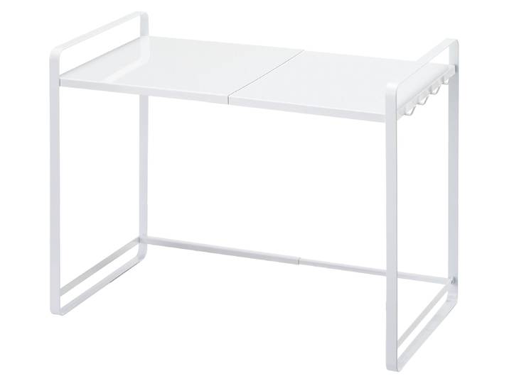 Yamazaki Étagère de cuisine Étagère sur pied Plan de travail blanc Métal extensible 47x50x35cm \ TOWER