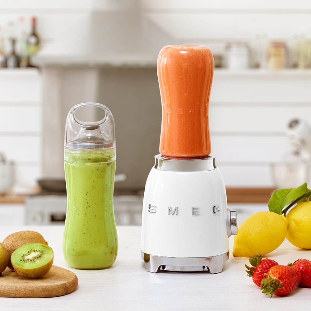 Mini blender vintage blanc + 1 bouteille smeg Blanc 14x34x14cm