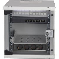 Netzwerk-Set SOHO Pro 10" 315x300 mm (BxT), IT-Schrank hellgrau, 6 Höheneinheiten