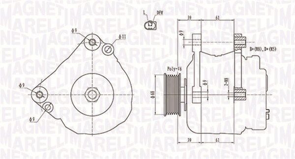 Magneti Marelli Generator 063731587010 Für Vw Nissan