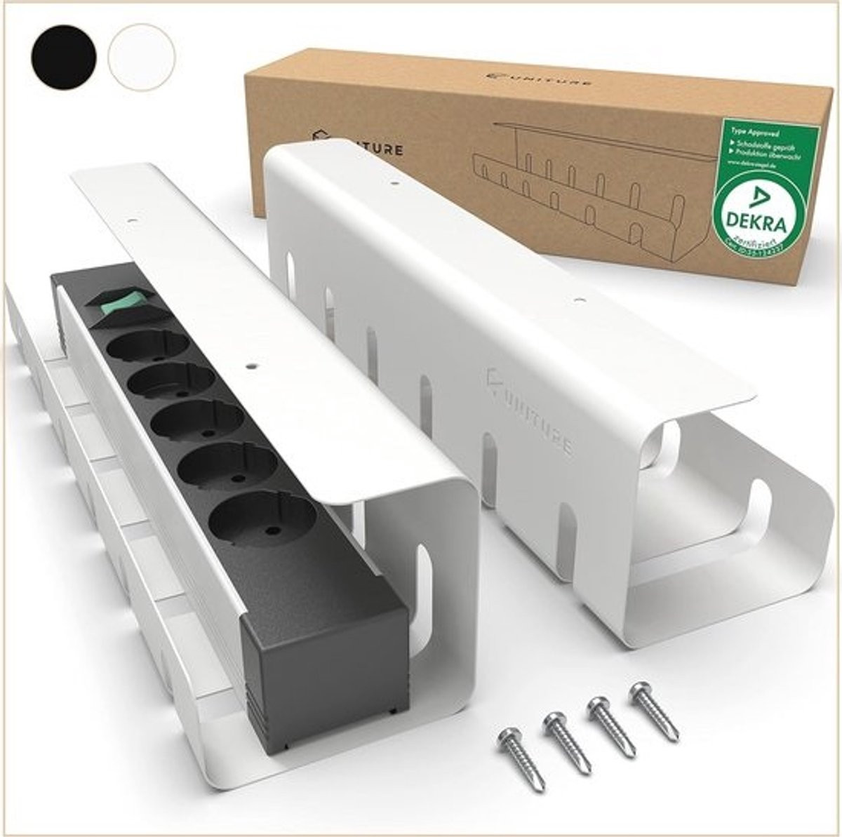 Set van 2 Kabelgoot kabelhouders voor bureau management - 40 cm