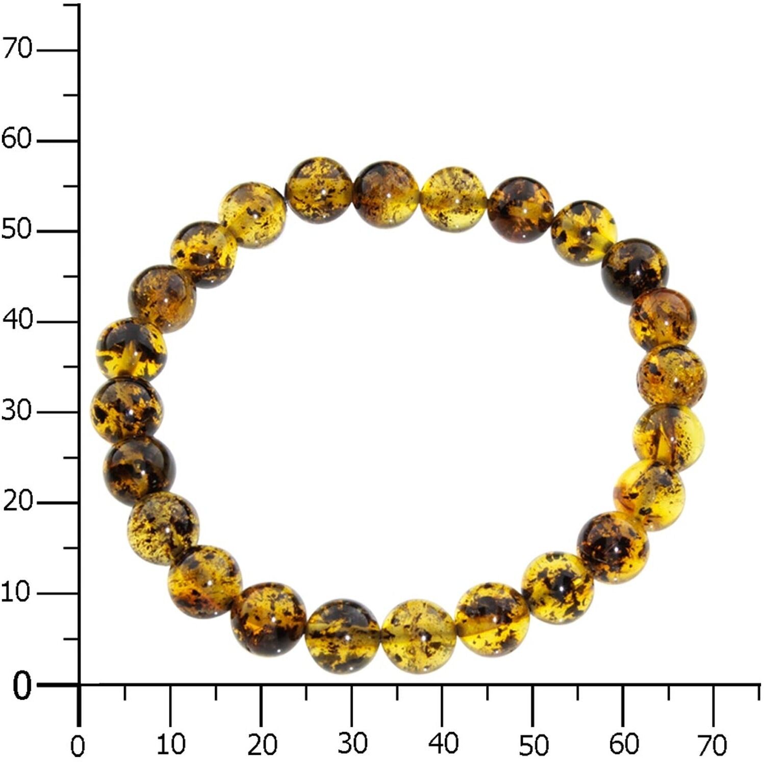 Armband OSTSEE-SCHMUCK "- Kugel 8 mm - Bernstein -" Gr. 19, grün, Armbänder, Damen, Bernstein, Armband