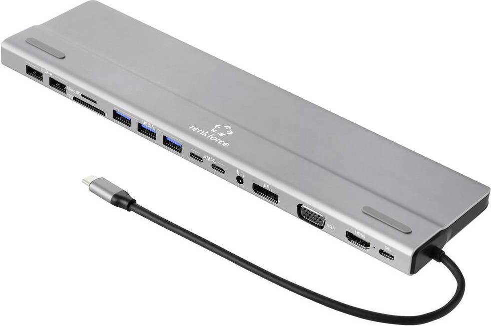 Renkforce USB-C Dockingstation RF-DKS-902 met geïntegreerde kaartlezer voor universeel gebruik