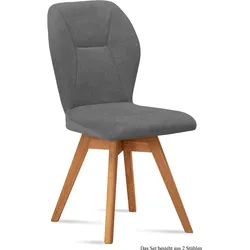 ESSZIMMERSTUHL drehbar (2er-Set) Draga 51x92x60 Eiche geölt/Grau