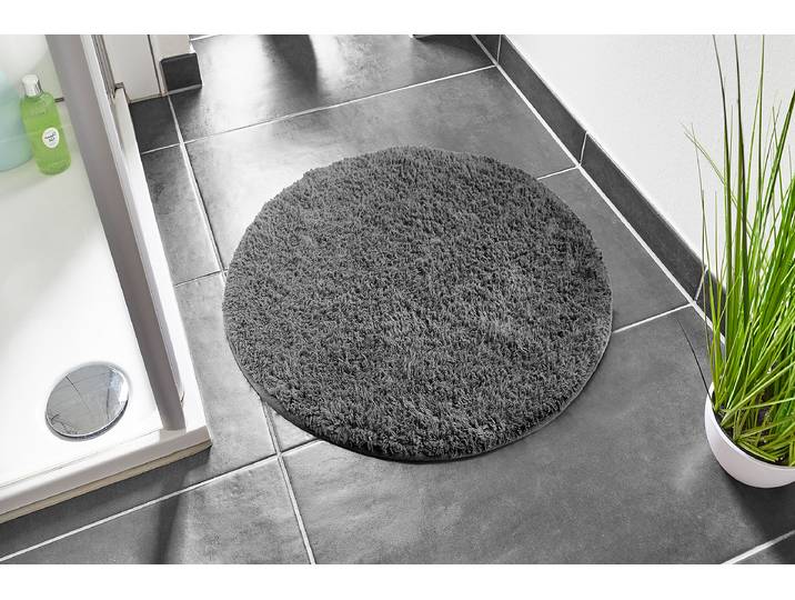 Tapis de bain rond Ibiza Ø 60cm Noir/Anthracite