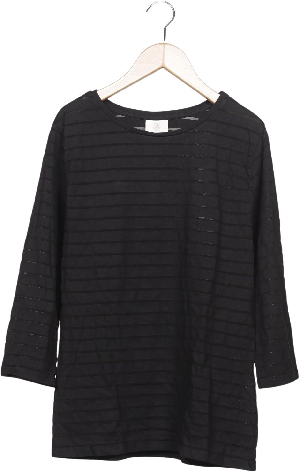 Kauf dich glucklich Damen Langarmshirt, Schwarz, Gr. L, Baumwolle / Viskose - Second Hand