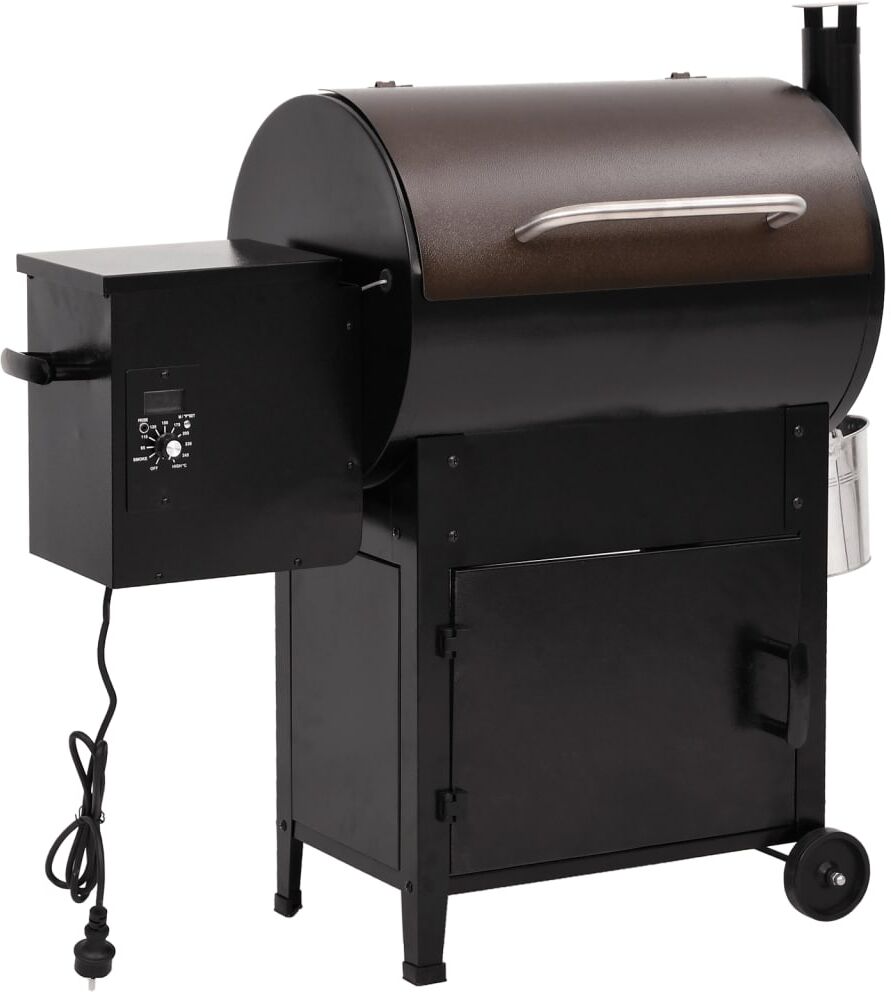 vidaXL Gril à granulés avec cheminée noir 104 cm fer