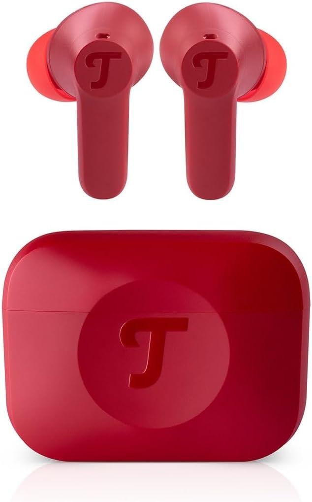 Teufel AIRY TWS 2 draadloze oordopjes Bluetooth robijnrood