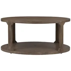 WOMO-DESIGN Couchtisch Mekka Ø100×45 cm, Natur, Mangoholz, handgefertigt, Vintage Unikat