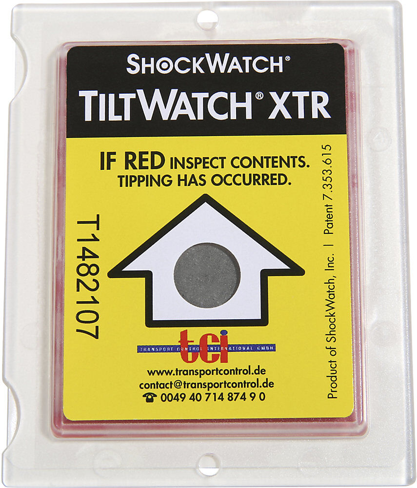 kaiserkraft Tiltwatch® XTR Kippindikator, mit Seriennummer, VE 25 Stk, BxH 60 x 74 mm, ab 10 VE