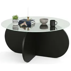 Dmora Nila - Couchtisch, 75x75x35h cm, Schwarz, Zeitschriftenhalter