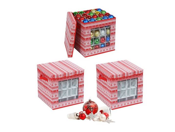 Relaxdays Weihnachtskugel Aufbewahrungsbox 3er Set