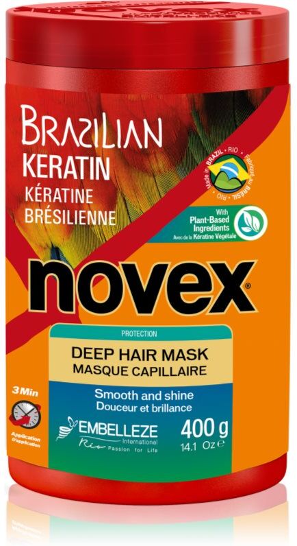 Novex Brazilian Keratin masque rénovateur pour cheveux abîmés 400 g