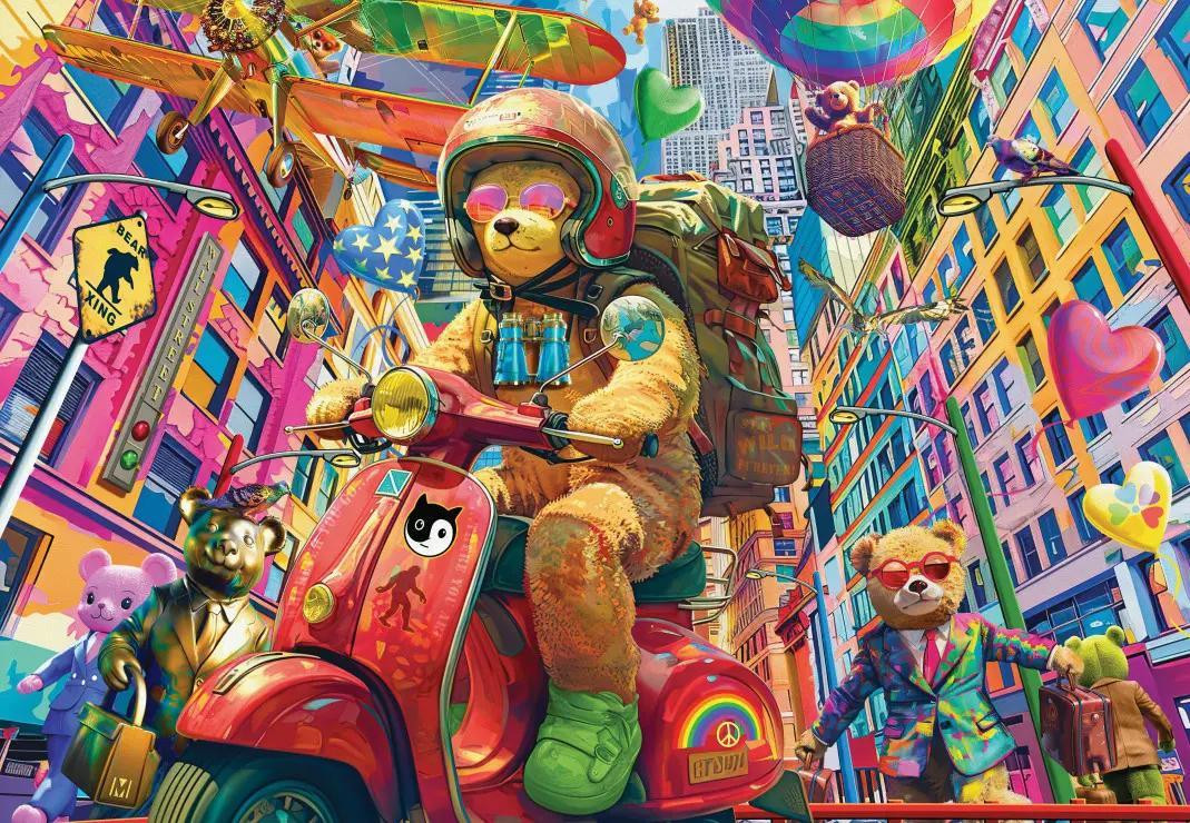 Alipson Puzzel Teddy on the Go, 1000 stukjes, kleurrijk