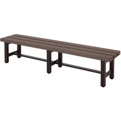Alu Gartenbank MCW-K60, Bank Parkbank Sitzbank Balkonbank, wetterfest WPC 180cm, braun