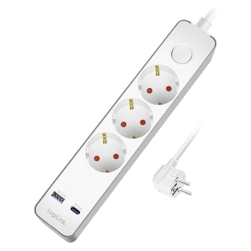 LogiLink Prüfen (3x, CEE 7/3, USB-A, USB-C, 1.40 m) (LPS287U)
